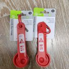 8 Pcs measuring spoons red color 1/4TSP 1/2TSP 1TSP 1TBS