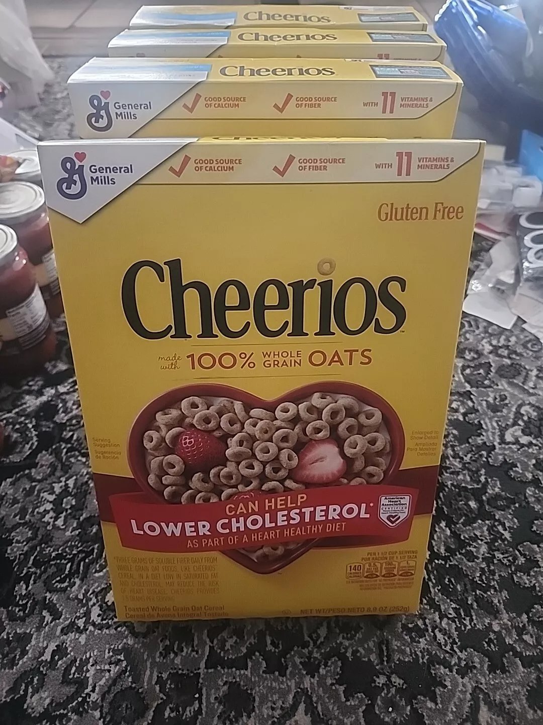 4 PACK - Cheerios, Cereal with Whole Grain Oats, Gluten Free, 8.9 oz Each