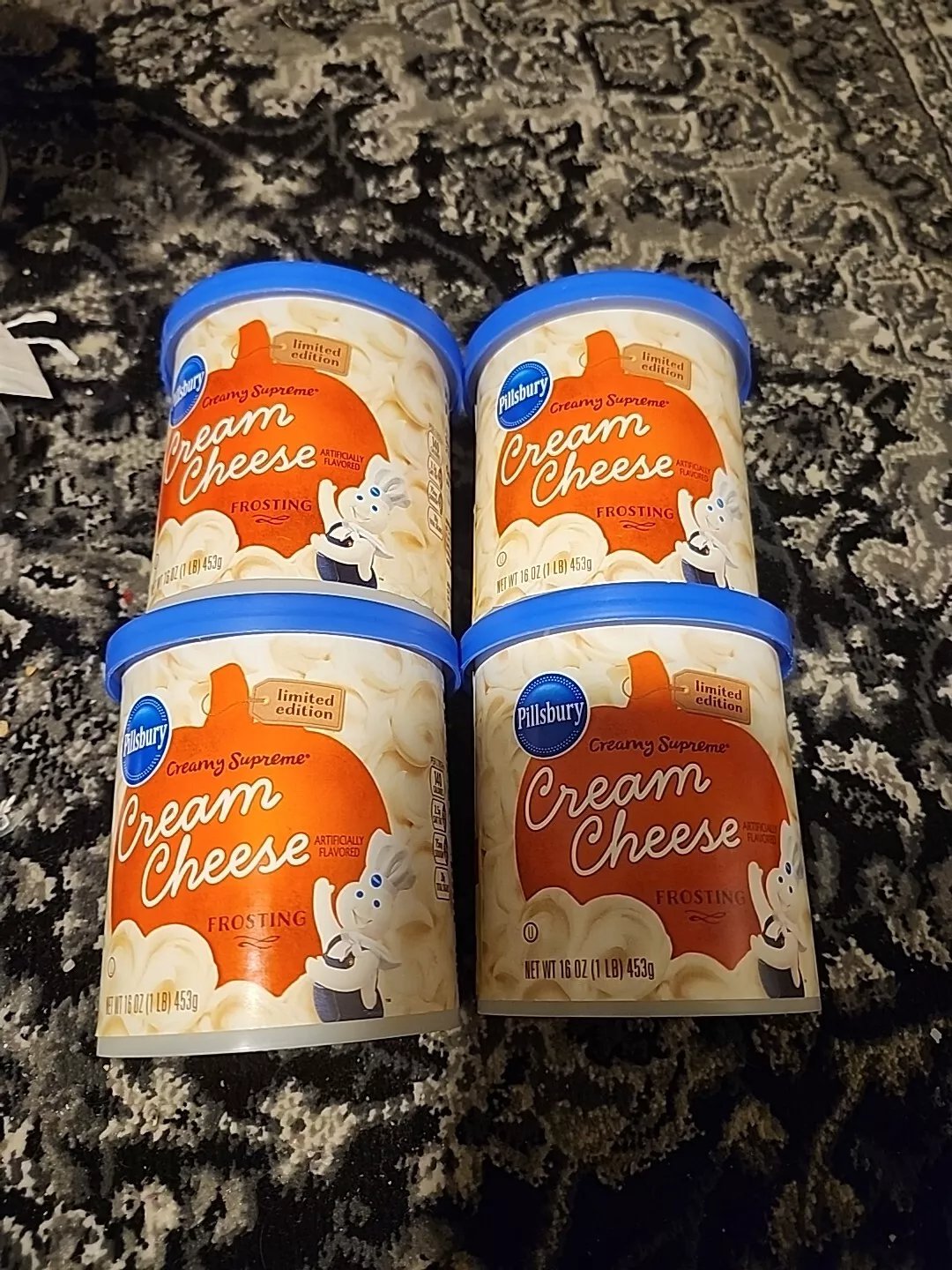 Pillsbury Creamy Supreme Cream Cheese Frosting, 16 Oz Tub Lot Of 4