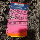 3 PACK BANDANAS Pink,Yellow,Orange Patterns 100% Cotton 22”x22” Mission Ridge