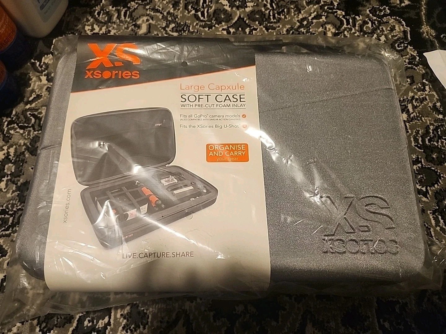 XSORIES Large Capxule Gopro Soft Case (Gray) W/Pre-cut Foam Inlay Fits Gopro