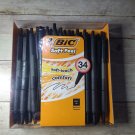 Bic 34 pc Soft Feel Ball Pen, Black,Medium 1.0 mm, Retractable *NIB*
