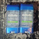 2 Gillette clearshield 72hr sweat Protection power rush clear gel 3.8oz EACH