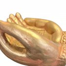 Gold Giving Hands Tea Light Holder Vitarka Mudra Artisans Made Bangladesh