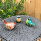 Colorful Small Bird Decorative Figurine Garden Home Décor Ornament Set of3 Birds