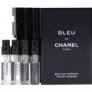 CHANEL BLEU DE CHANEL EAU DE PARFUM 1.5ml .05fl oz x 4 SPRAY SAMPLE VIALS