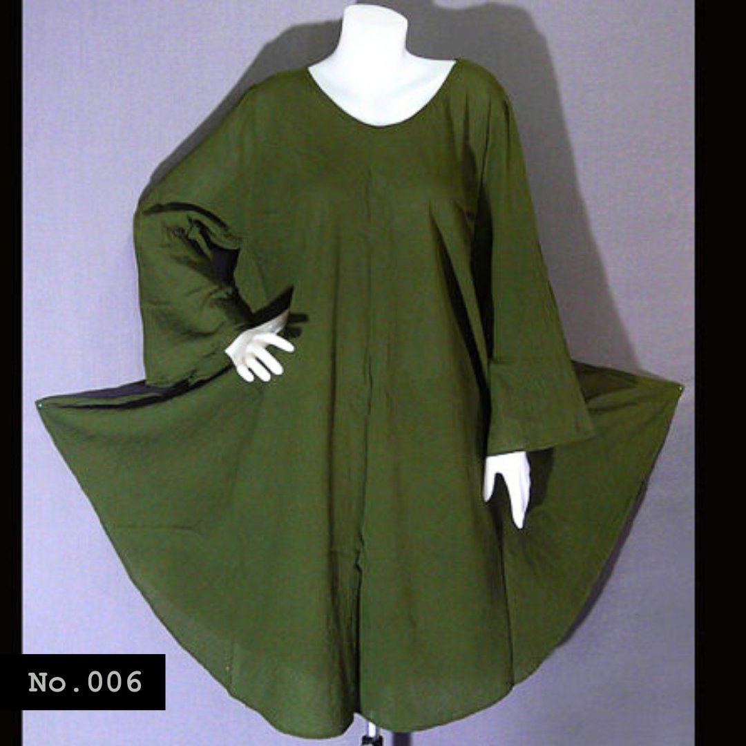 No.006 - Super Plus Size 1X,2X,3X,4X,5X,6X,7X Women's Clothing Bell Long Sleeve Dress