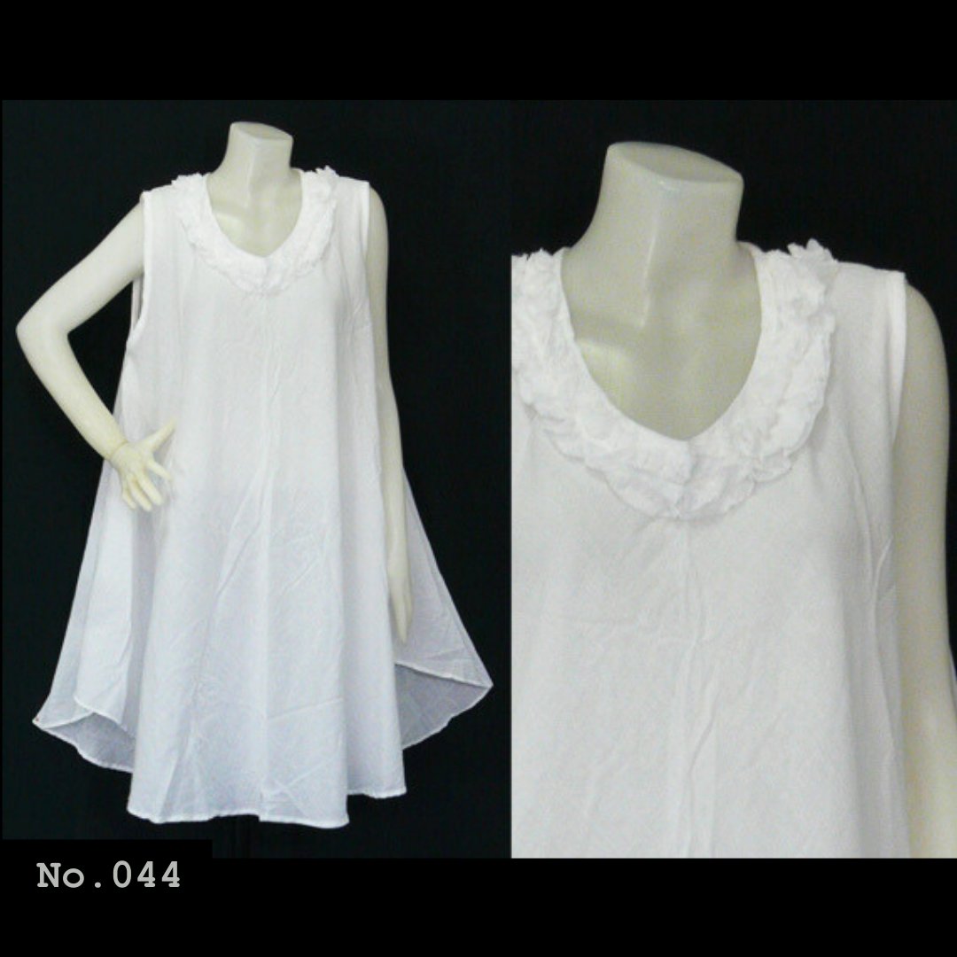 No.044 - 1X,2X,3X,4X,5X,6X,7X Curvy Plus Size Sleeveless Women's Summer Casual Dress
