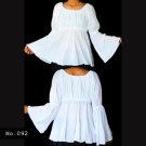 No.092 - 1X,2X,3X,4X,5X,6X,7X Plus Size Women's Bell Long Sleeve Peasant Blouse Top