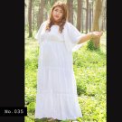 No.035 - Handmade Plus Size 1X,2X,3X,4X,5X,6X,7X Women's Clothing Peasant Bell Sleeve Maxi Dress