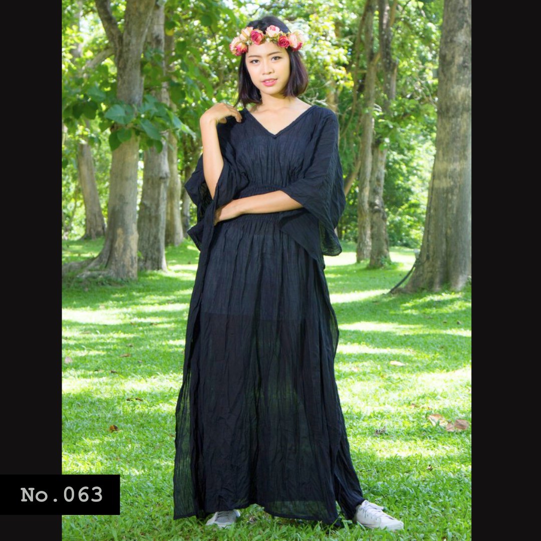 No.063 - Super Plus Size 1X,2X,3X,4X,5X,6X,7X Women's Clothing Caftan Kimono Casual Maxi Dress