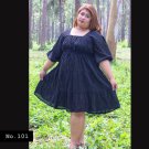 No.101 - Plus Size Clothing 1X,2X,3X,4X,5X,6X,7X Peasant 3/4 Sleeve Women's Bohemian Mini Dress