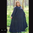No.103 - Plus Size 1X,2X,3X,4X,5X,6X,7X Women's Wide Long Sleeve Peasant Casual Maxi Dress