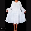 No.473 - Clothing Plus Size 1X,2X,3X,4X,5X,6X,7X Gauze Cotton Bell Sleeve Gypsy Boho Flowy Dress