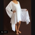 No.320 - Clothing Plus Size 1X,2X,3X,4X,5X,6X,7X Gauze Long Sleeve Boho Asymmetrical Hem Dress