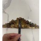 Brass look wood wall swag