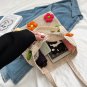 Handmade Rattan Woven Bag Women Flower Tote Bag Vintage Boho Straw Knitted Mesh Bag