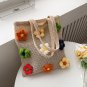 Handmade Rattan Woven Bag Women Flower Tote Bag Vintage Boho Straw Knitted Mesh Bag