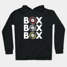 Box Box Box F1 Tyre Compound White Text Design Hoodie