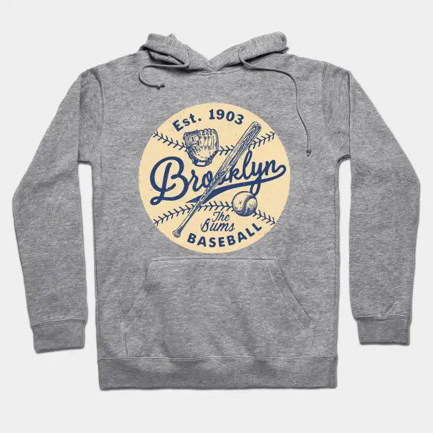 Brooklyn Dodgers Glove & Bat By Buck Tee Hoodie