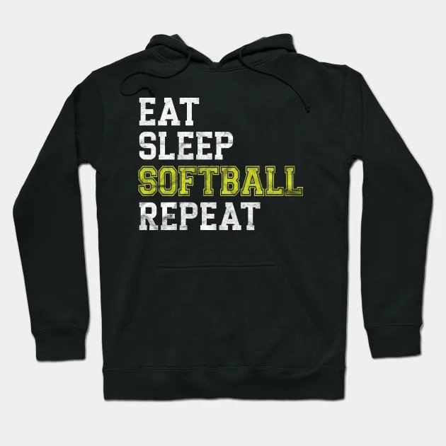 Eat Sleep Softball Repeat' Sport Softball Hoodie