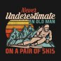 Mens Never Underestimate An Old Man On A Pair Of Skies I Skiing Graphic Hoodie