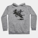 Moose Rodeo Rider - Elk Cowboy - Rodeo Hoodie