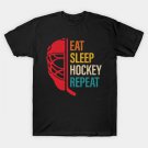 Eat Sleep Hockey Repeat Funny Boys Hockey Player Vintage T-Shirt