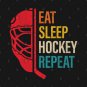 Eat Sleep Hockey Repeat Funny Boys Hockey Player Vintage T-Shirt