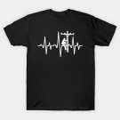 Lineman Heartbeat Electrician Lineman Funny Retro Vintage T-Shirt
