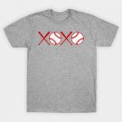 Xoxo Love Baseball Hugs And Kisses Red And White T-Shirt