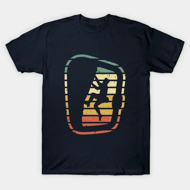 Climbing Rock Climber Carabiner Retro Design T-Shirt