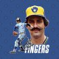 Retro Rollie Fingers Handlebar Crew Tribute T-Shirt