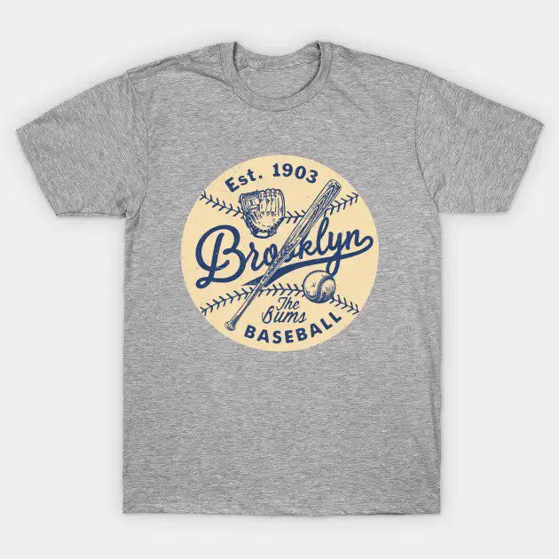 Brooklyn Dodgers Glove & Bat By Buck Tee T-Shirt