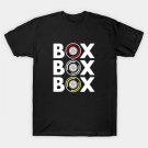 Box Box Box F1 Tyre Compound White Text Design T-Shirt