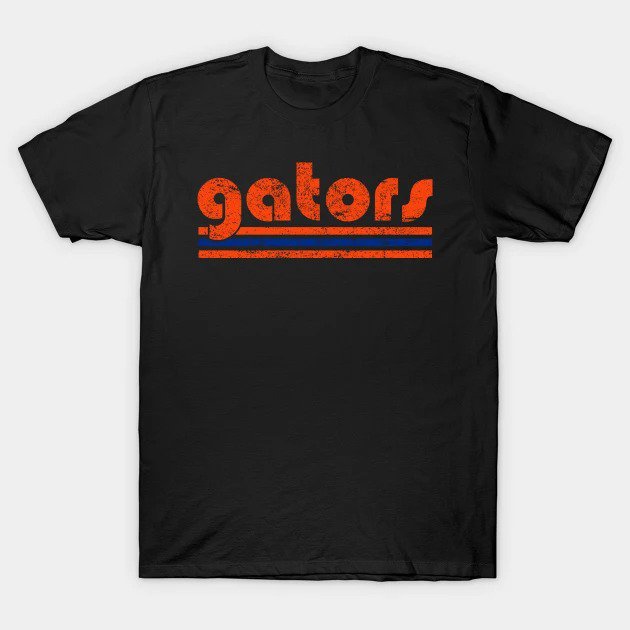 Vintage Gators Retro Three Stripes Weathered T-Shirt