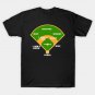 Whos On First Baseball Diamond Fielding Card T-Shirt