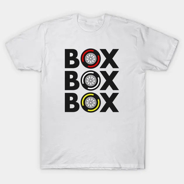 ""Box Box Box"" F1 Tyre Compound Design T-Shirt