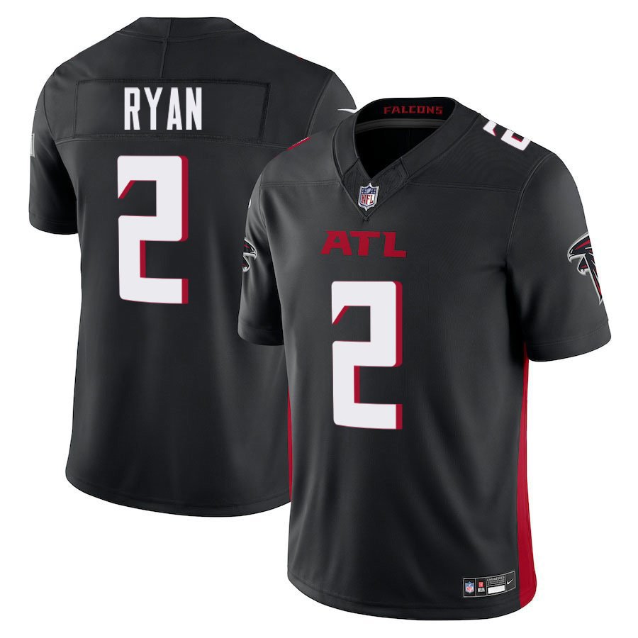 Atlanta Falcons #2 Matt Ryan Black Limited Stitched Jersey