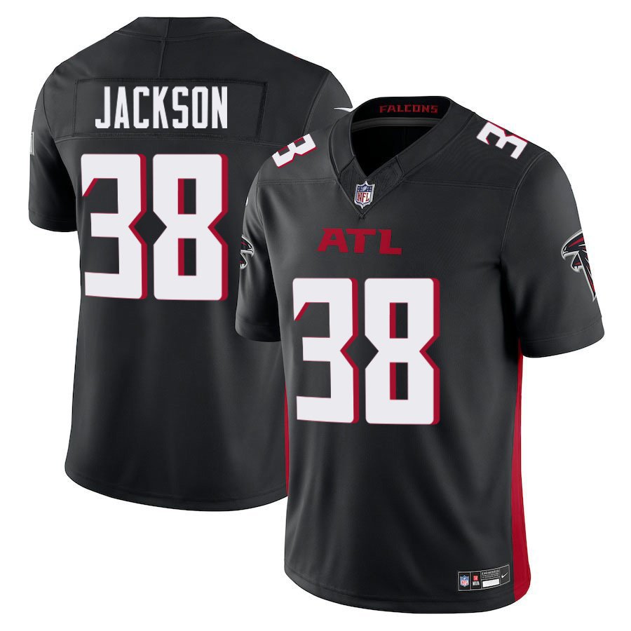 Atlanta Falcons #38 Lamar Jackson Black Limited Stitched Jersey