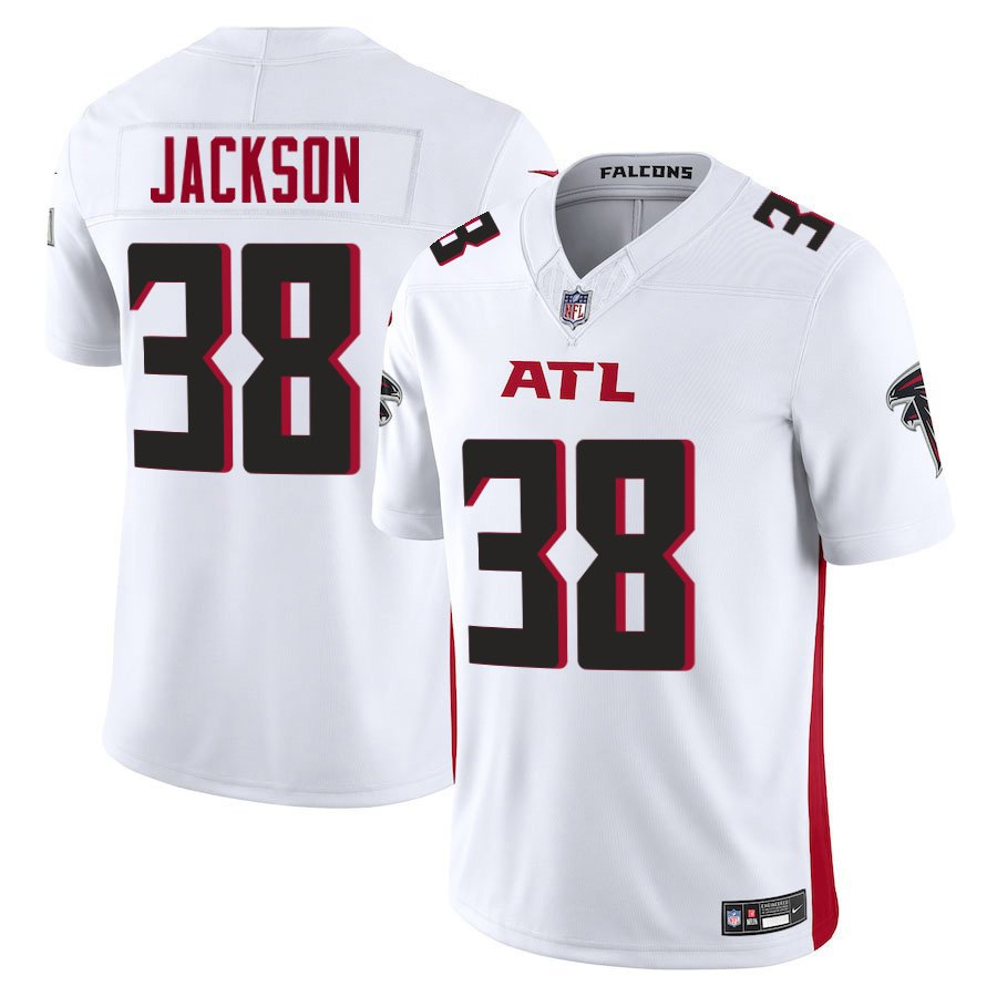Atlanta Falcons #38 Lamar Jackson White Limited Stitched Jersey