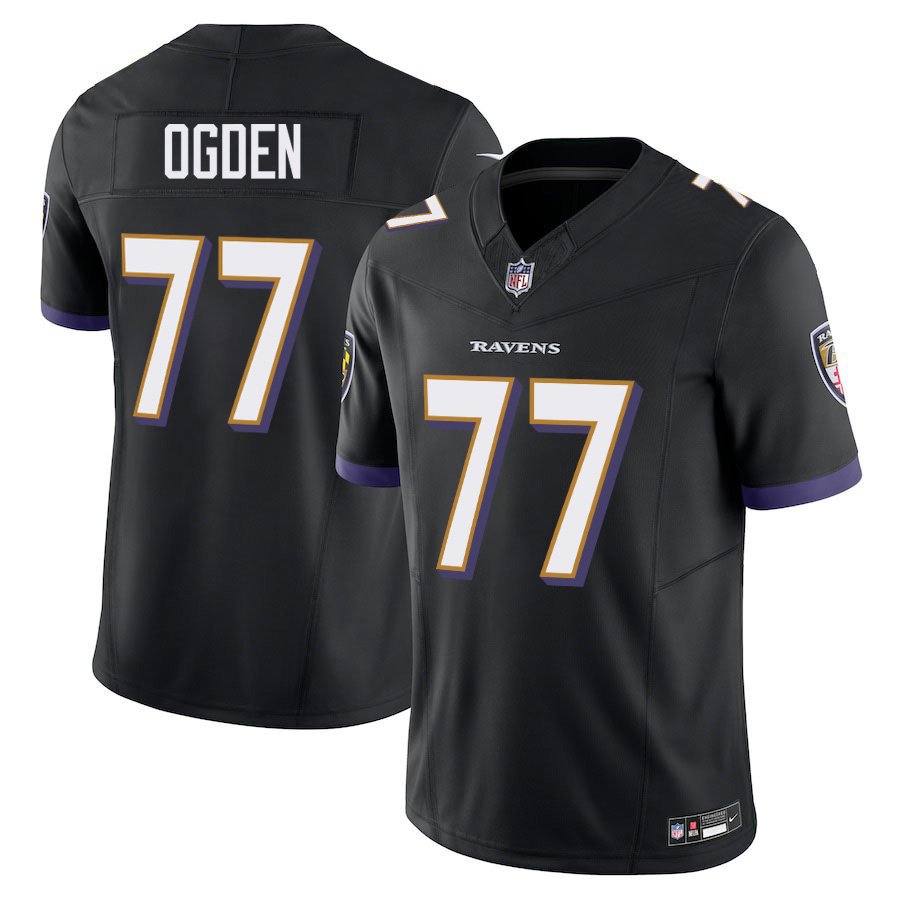 Baltimore Ravens #77 Jonathan Ogden Black Limited Stitched Jersey