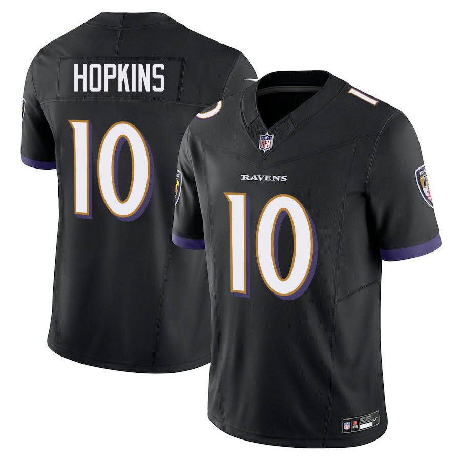 Baltimore Ravens #10 DeAndre Hopkins Black Limited Stitched Jersey