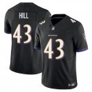 Baltimore Ravens #43 Justice Hill Black Limited Stitched Jersey