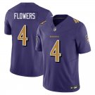 Baltimore Ravens #4 Zay Flowers Purple Limited Stitched Jersey