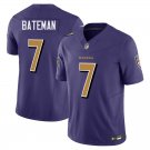 Baltimore Ravens #7 Rashod Bateman Purple Limited Stitched Jersey