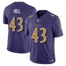 Baltimore Ravens #43 Justice Hill Purple Limited Stitched Jersey