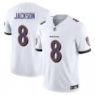 Baltimore Ravens #8 Lamar Jackson White Limited Stitched Jersey