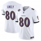 Baltimore Ravens #80 Isaiah Likely White Limited Stitched Jersey