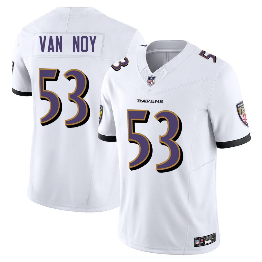 Baltimore Ravens #53 Kyle Van Noy White Limited Stitched Jersey